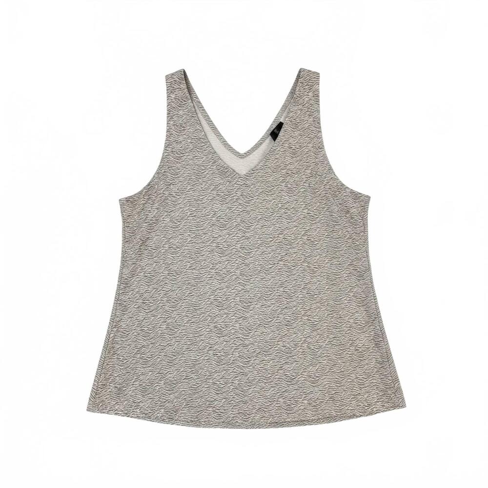 NEW EDDIE BAUER women's departure v-neck tank top - plus in gray zebra stripe